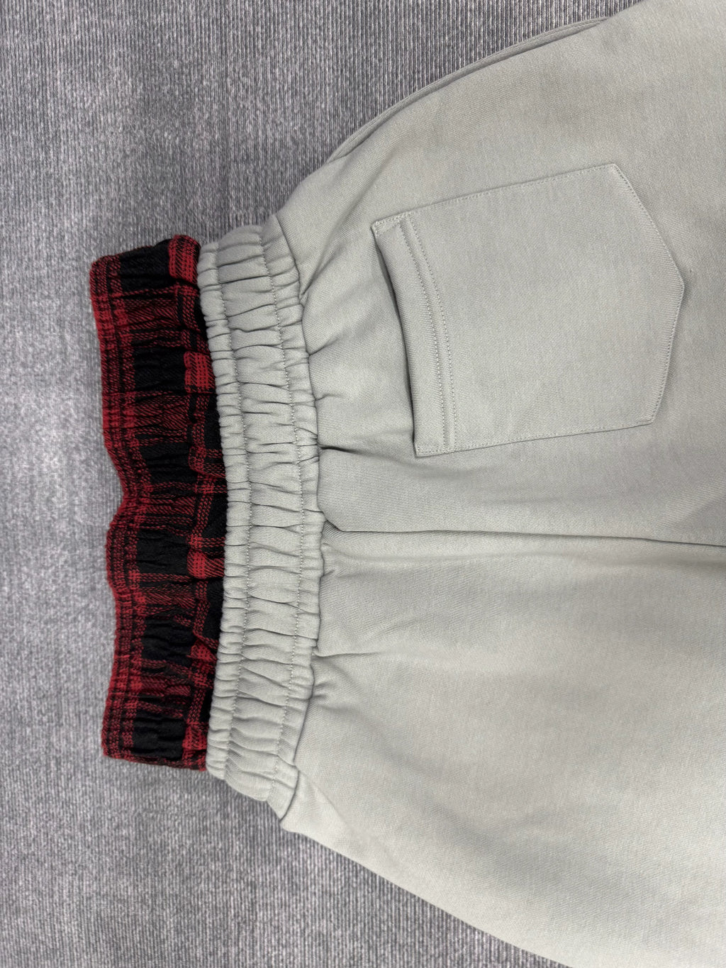Grey Double Waist Shorts