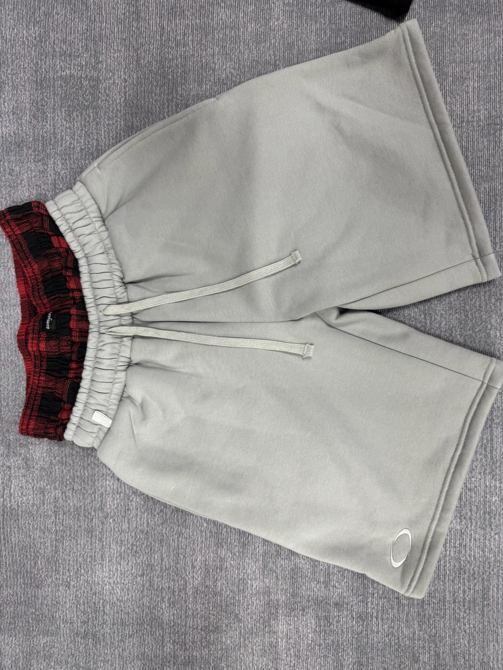 Grey Double Waist Shorts